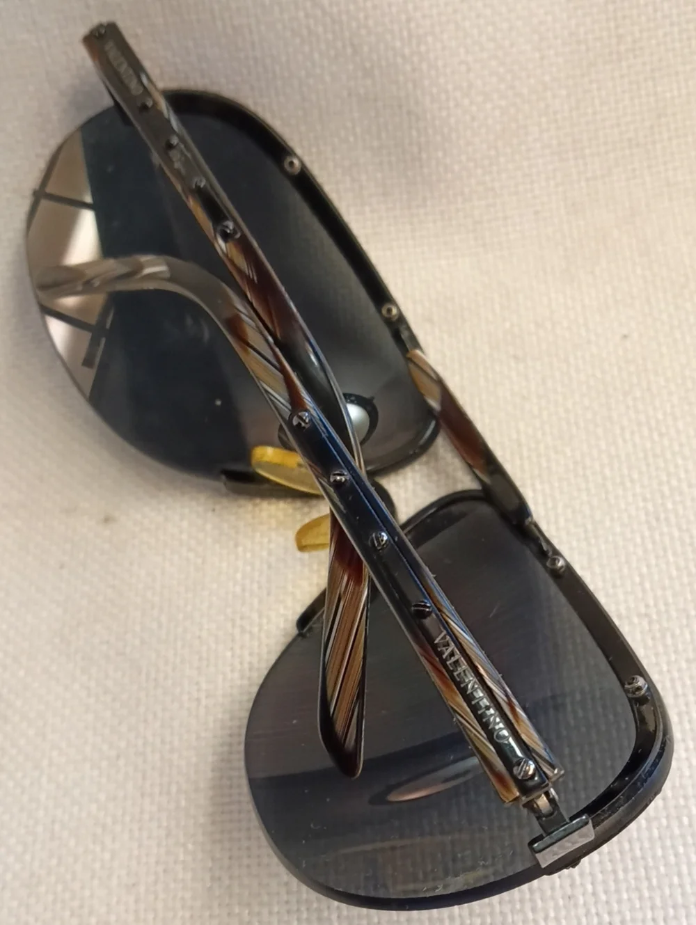 Valentino Women's Sunglasses Black/Gray Frame, Dark Smoke Lenses